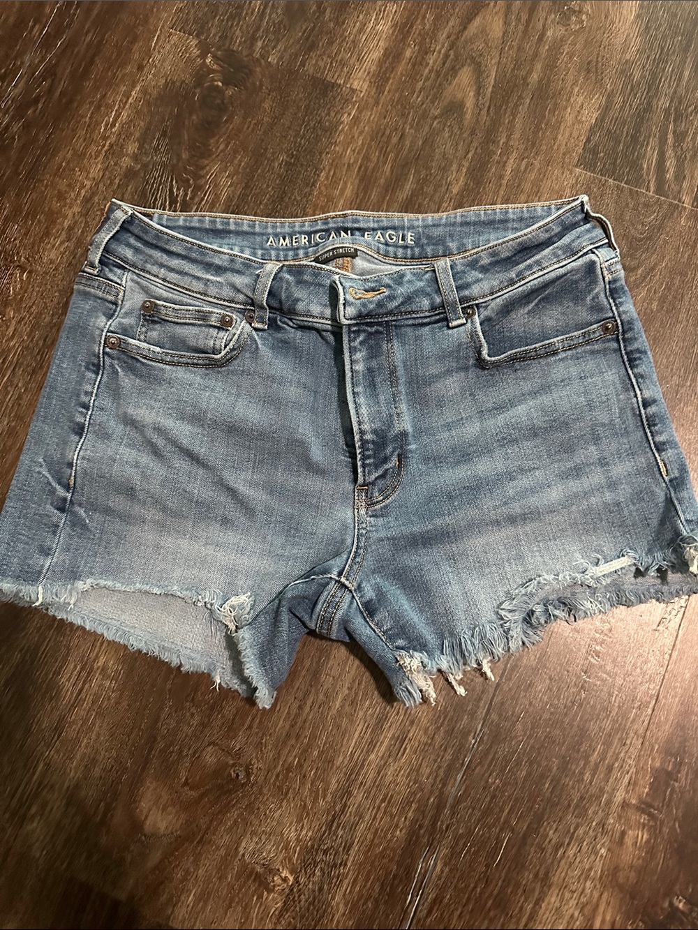 American Eagle Outfitters Light Blue Frayed Denim Cutoff Shorts